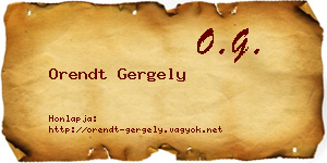 Orendt Gergely névjegykártya